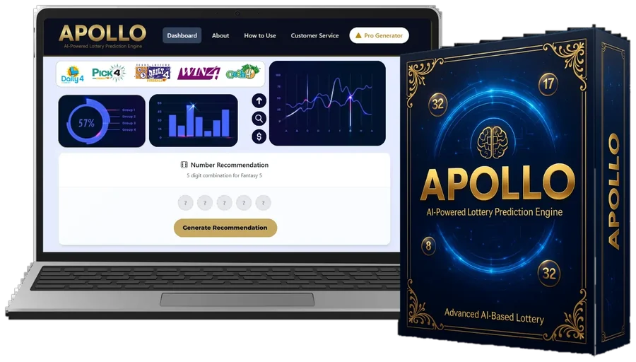 Apollo AI dashboard open on a laptop beside the box